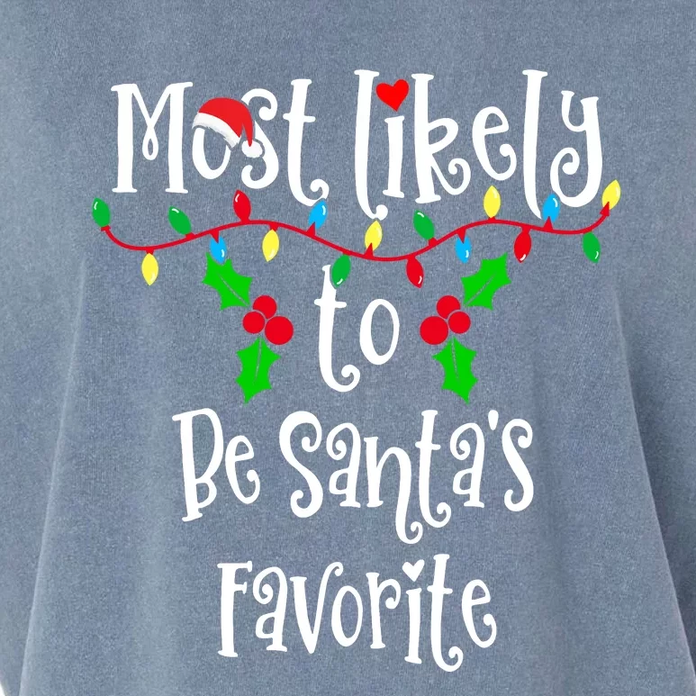 Most Likely To Be Santa's Favorite Family Group Matching Shirt Garment-Dyed Women's Muscle Tee