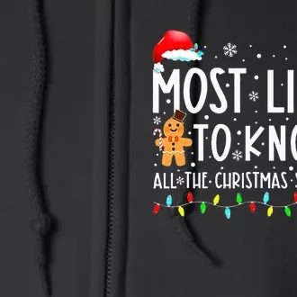 Most Likely To Know All The Christmas Song Lyrics Funny Xmas Full Zip Hoodie