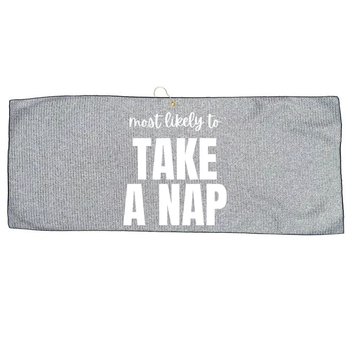 Most Likely To Take A Nap Large Microfiber Waffle Golf Towel