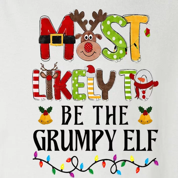 Most Likely To Be The Grumpy Elf Christmas Family Matching Toddler Long Sleeve Shirt