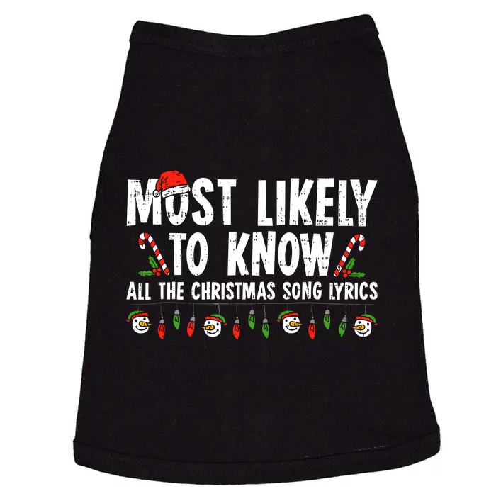 Most Likely To Know All The Christmas Song Lyrics Family Doggie Tank