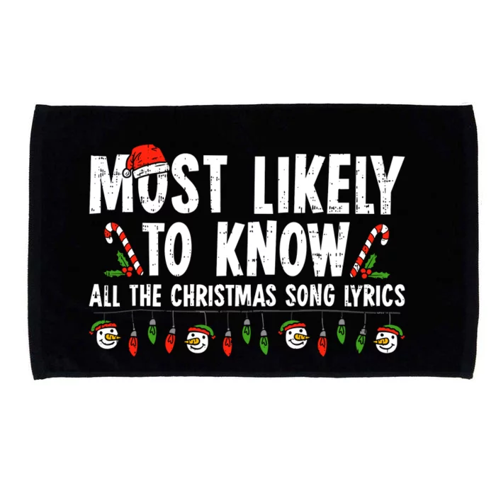 Most Likely To Know All The Christmas Song Lyrics Family Microfiber Hand Towel