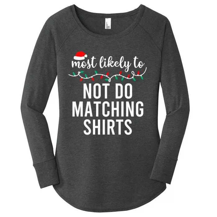 Most Likely To Christmas Shirt Matching Family Pajamas Funny Women's Perfect Tri Tunic Long Sleeve Shirt