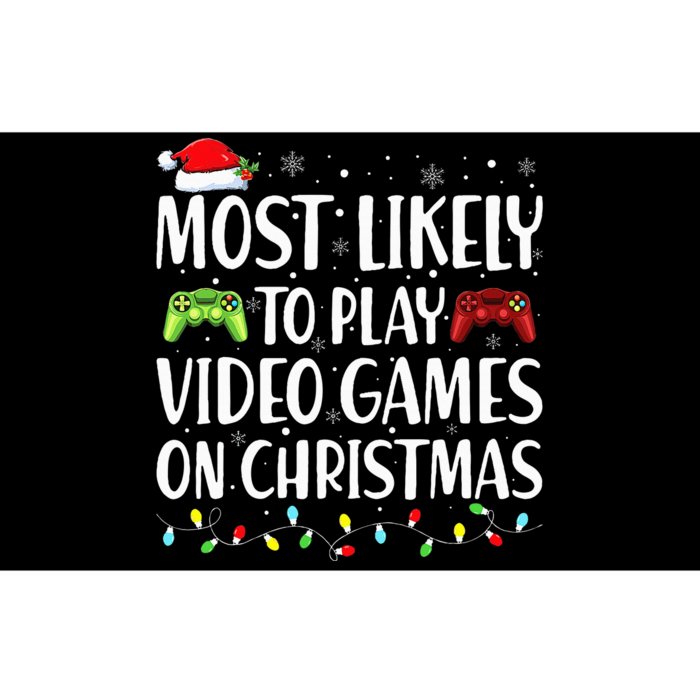 Most Likely To Play Video Game On Christmas Santa Gaming Bumper Sticker