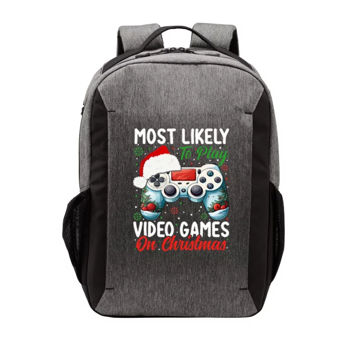 Most Likely To Play Video Games On Christmas Vector Backpack