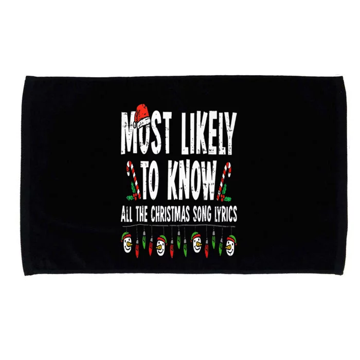 Most Likely To Know All The Christmas Song Lyrics Family Microfiber Hand Towel