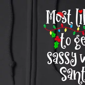 Most Likely To Get Sassy With Santa Family Group Matching Shirt Full Zip Hoodie