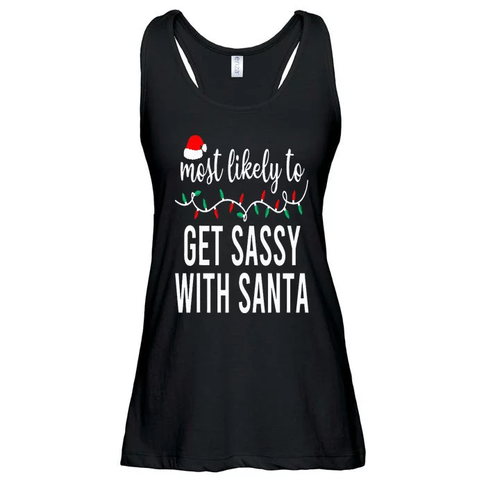 Most Likely To Christmas Matching Family Pajamas Funny Ladies Essential Flowy Tank