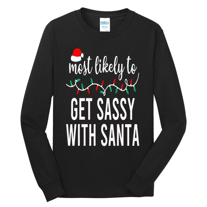 Most Likely To Christmas Matching Family Pajamas Funny Tall Long Sleeve T-Shirt