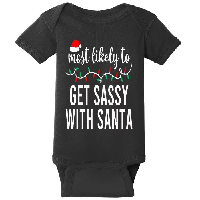 Most Likely To Christmas Matching Family Pajamas Funny Baby Bodysuit