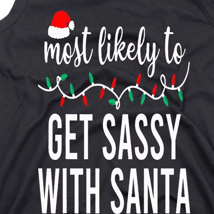 Most Likely To Christmas Matching Family Pajamas Funny Tank Top