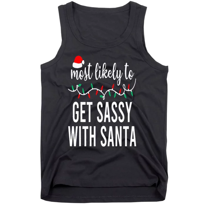 Most Likely To Christmas Matching Family Pajamas Funny Tank Top