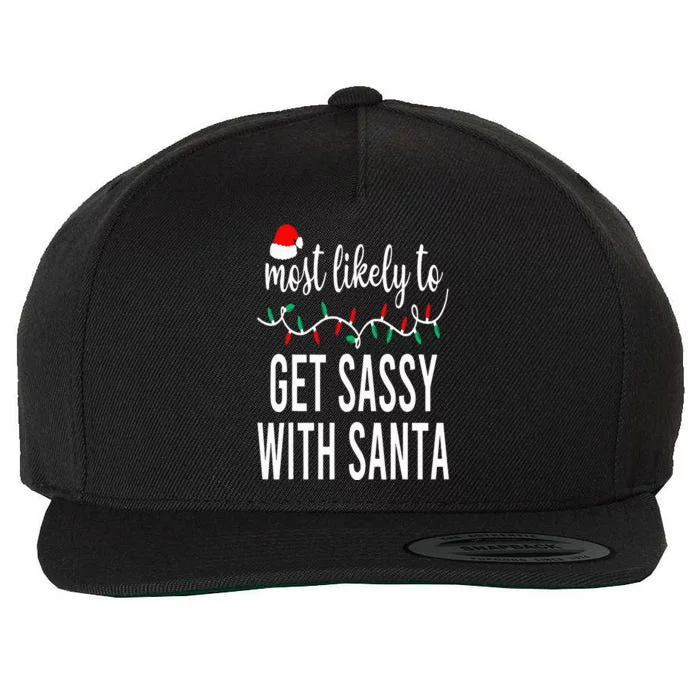 Most Likely To Christmas Matching Family Pajamas Funny Wool Snapback Cap