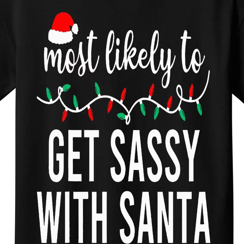 Most Likely To Christmas Matching Family Pajamas Funny Kids T-Shirt