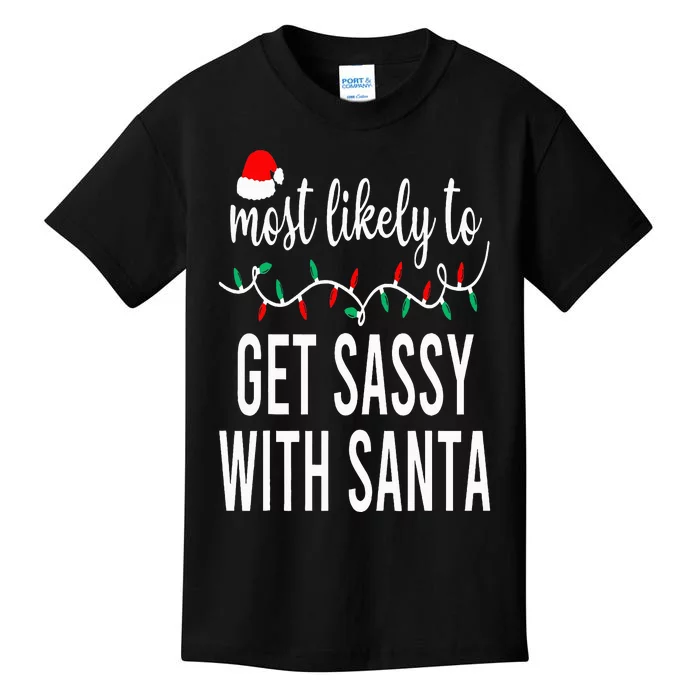 Most Likely To Christmas Matching Family Pajamas Funny Kids T-Shirt