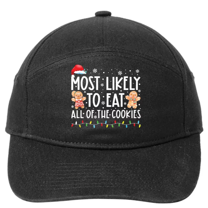 Most Likely To Eat All The Christmas Cookies Family Xmas 7-Panel Snapback Hat