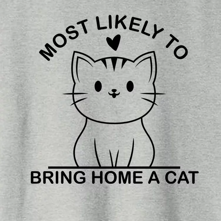 Most Likely To Bring Home A Cat Funny Women's Crop Top Tee