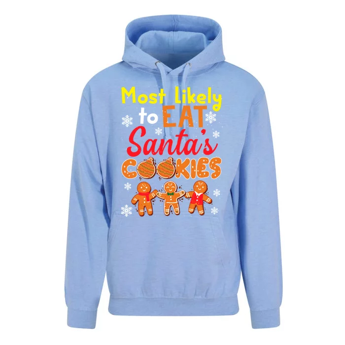 Most Likely To Eat Santas Cookies Family Christmas Gift Unisex Surf Hoodie