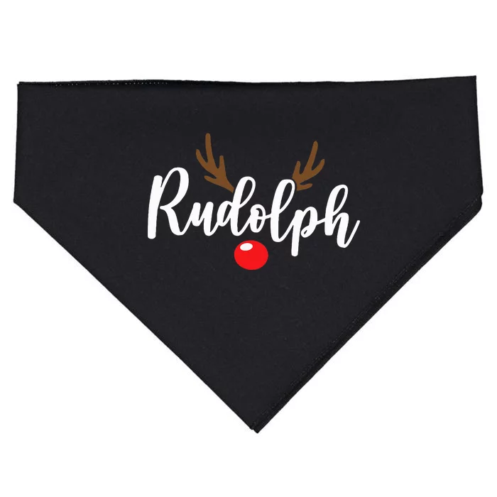 Most Likely To Try Ride Rudolph Funny Couples Christmas USA-Made Doggie Bandana