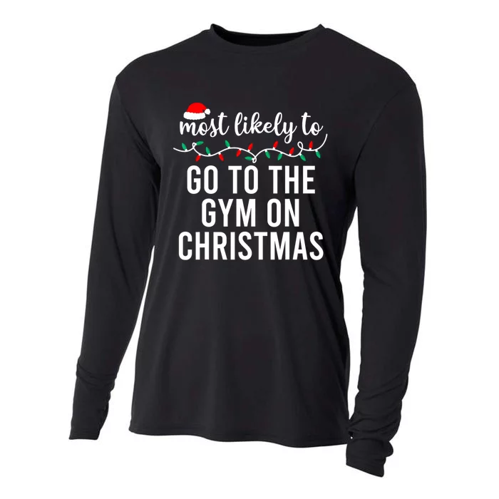 Most Likely To Go To The Gym On Christmas Family Pajamas Cooling Performance Long Sleeve Crew