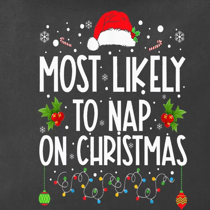 Most Likely To Nap On Christmas Family Christmas Pajamas Zip Tote Bag