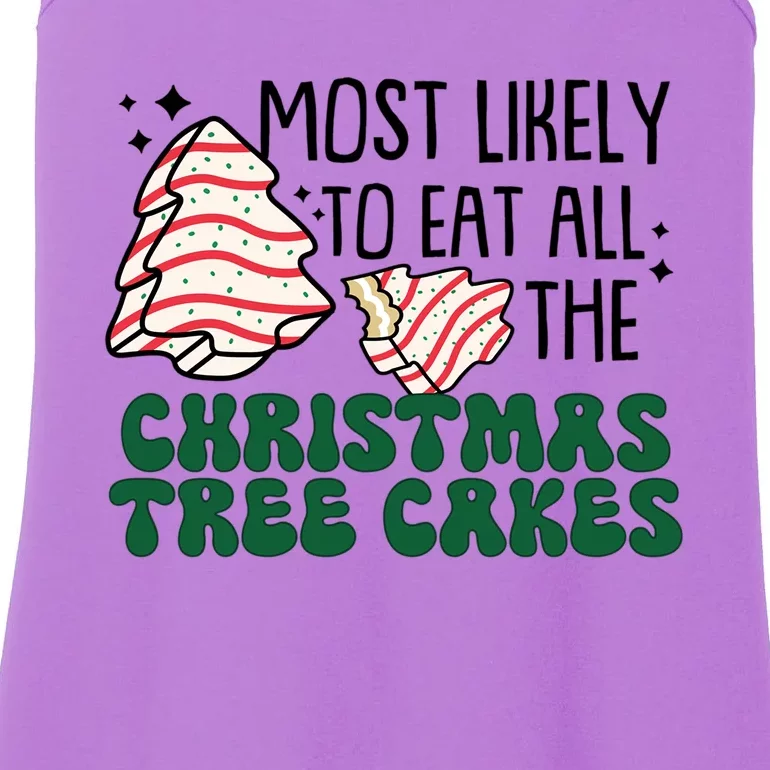 Most Likely To Eat All The Christmas Tree Cake Gift Ladies Essential Tank