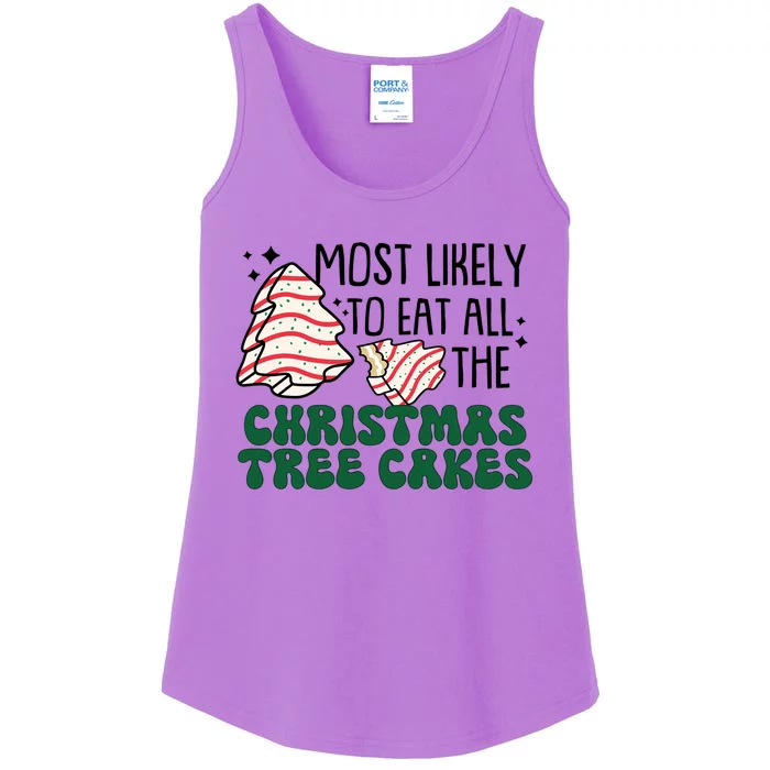 Most Likely To Eat All The Christmas Tree Cake Gift Ladies Essential Tank