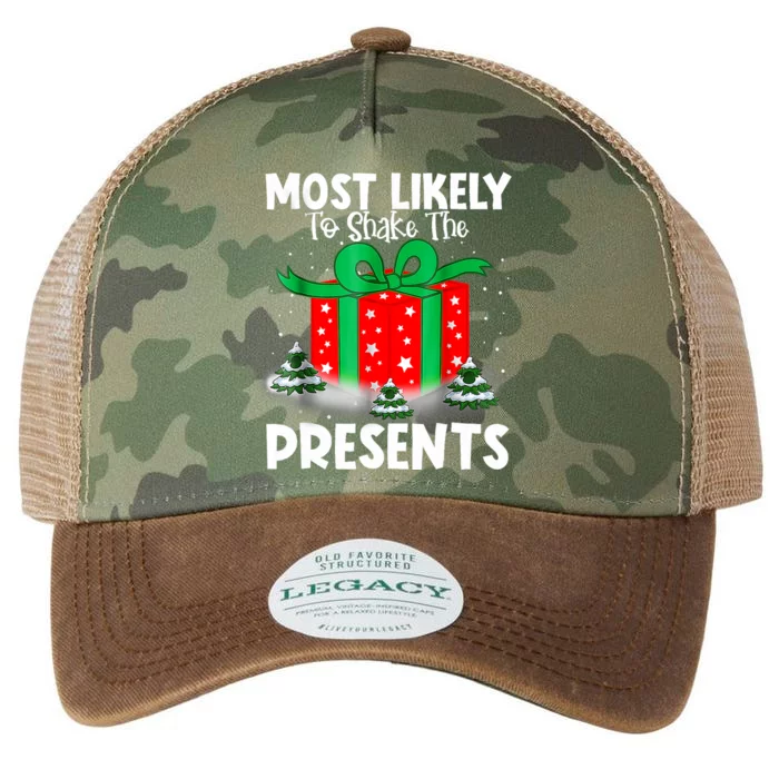 Most Likely To Shake The Presents Christmas Family Legacy Tie Dye Trucker Hat