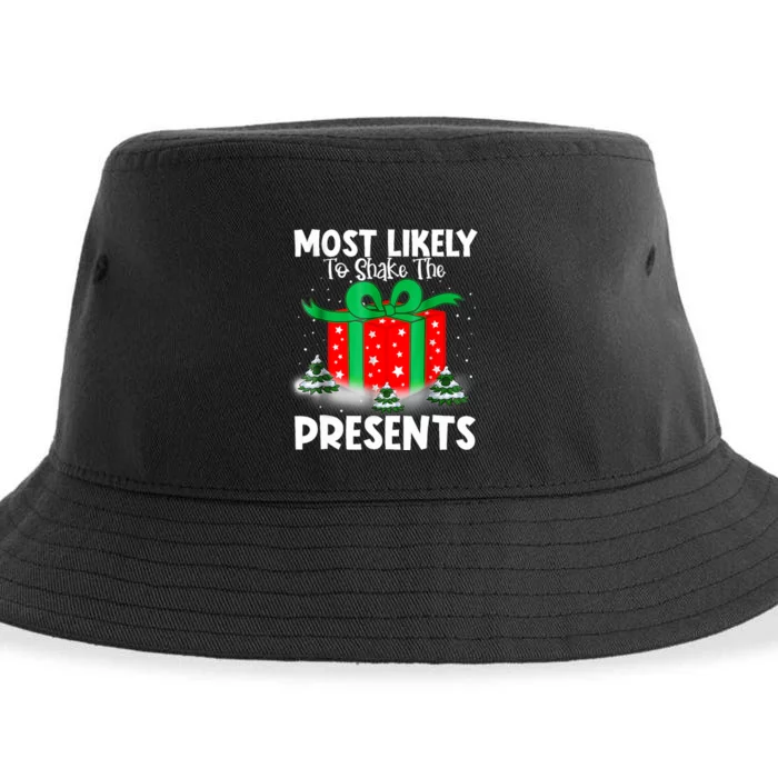 Most Likely To Shake The Presents Christmas Family Sustainable Bucket Hat