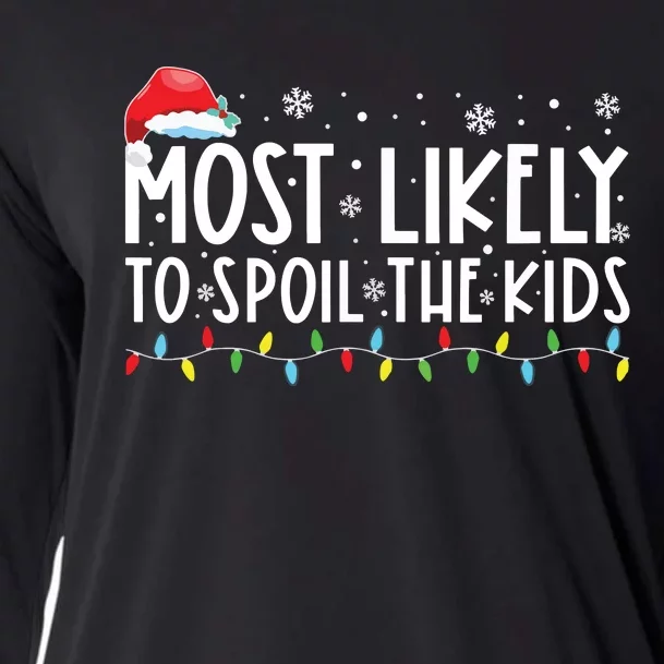 Most Likely To Spoil The Grandkids Funny Christmas Grandma Cooling Performance Long Sleeve Crew