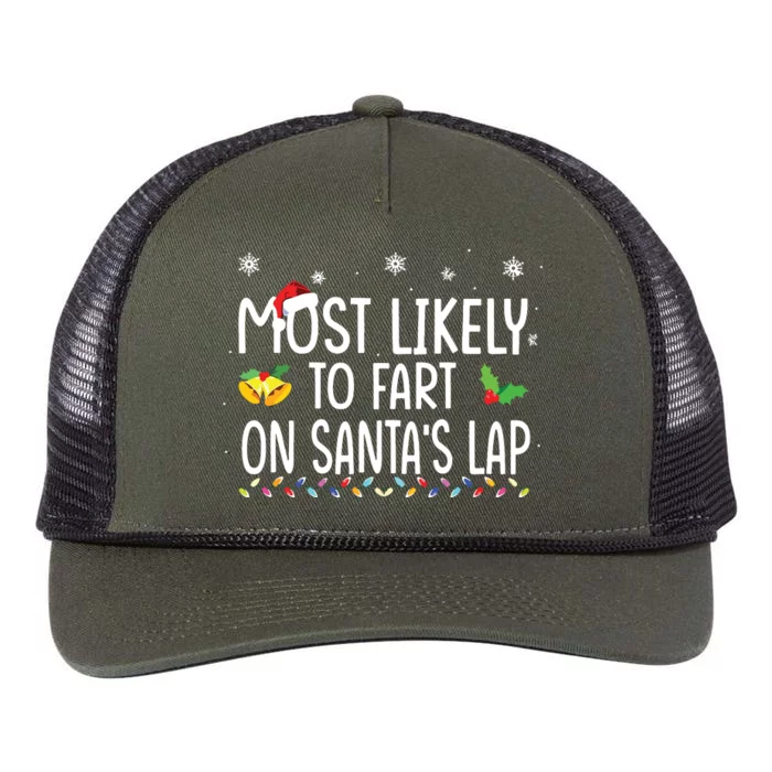 Most Likely To Fart On Santas Lap Family Christmas Holiday Retro Rope Trucker Hat Cap