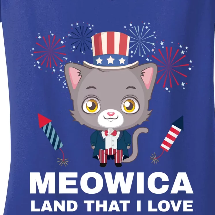 Meowica Land That I Love Usa Gift Women's V-Neck T-Shirt