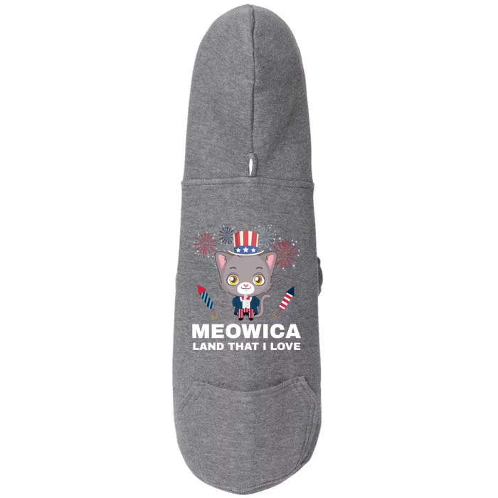 Meowica Land That I Love Usa Gift Doggie 3-End Fleece Hoodie