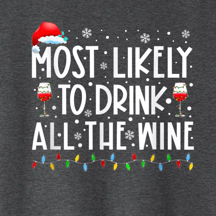 Most Likely To Drink All The Wine Family Matching Christmas Women's Crop Top Tee