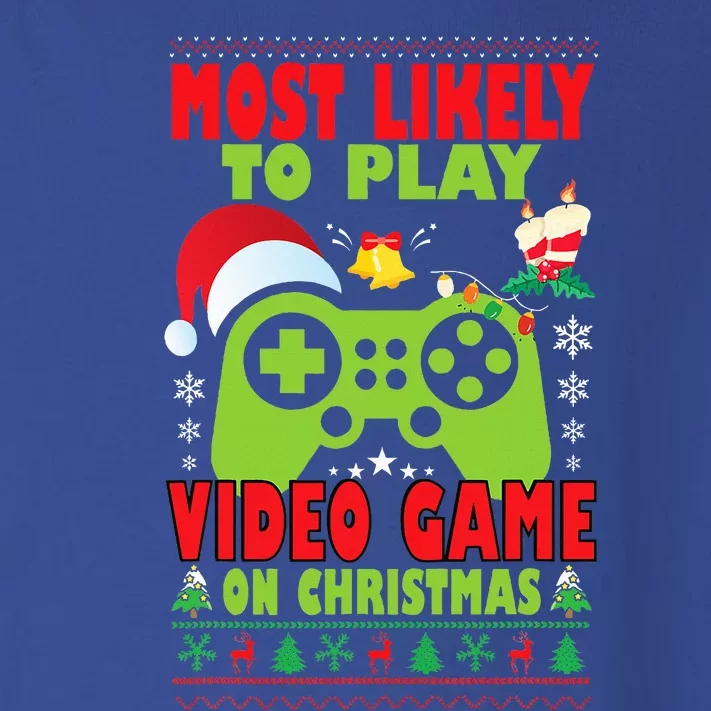 Most Likely To Play Video Game Family Matching Christmas Toddler Long Sleeve Shirt