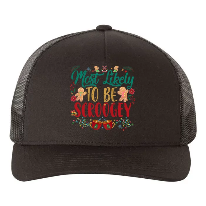 Most Likely To Be Scroogey Family Christmas Matching Pjs Yupoong Adult 5-Panel Trucker Hat