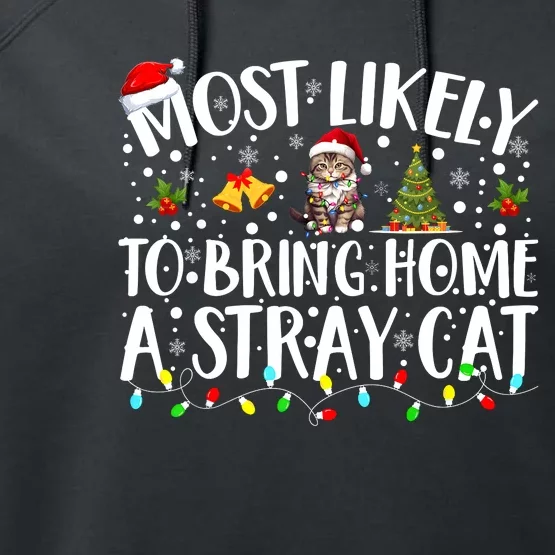 Most Likely To Bring Home A Stray Cat Matching Christmas Performance Fleece Hoodie