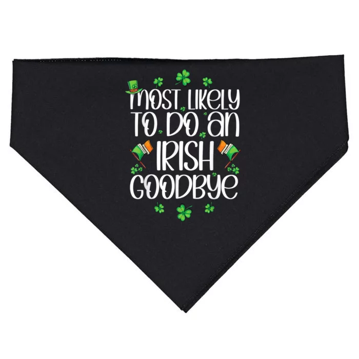 Most Likely To Do An Irish Goodbye Lucky Shamrock USA-Made Doggie Bandana