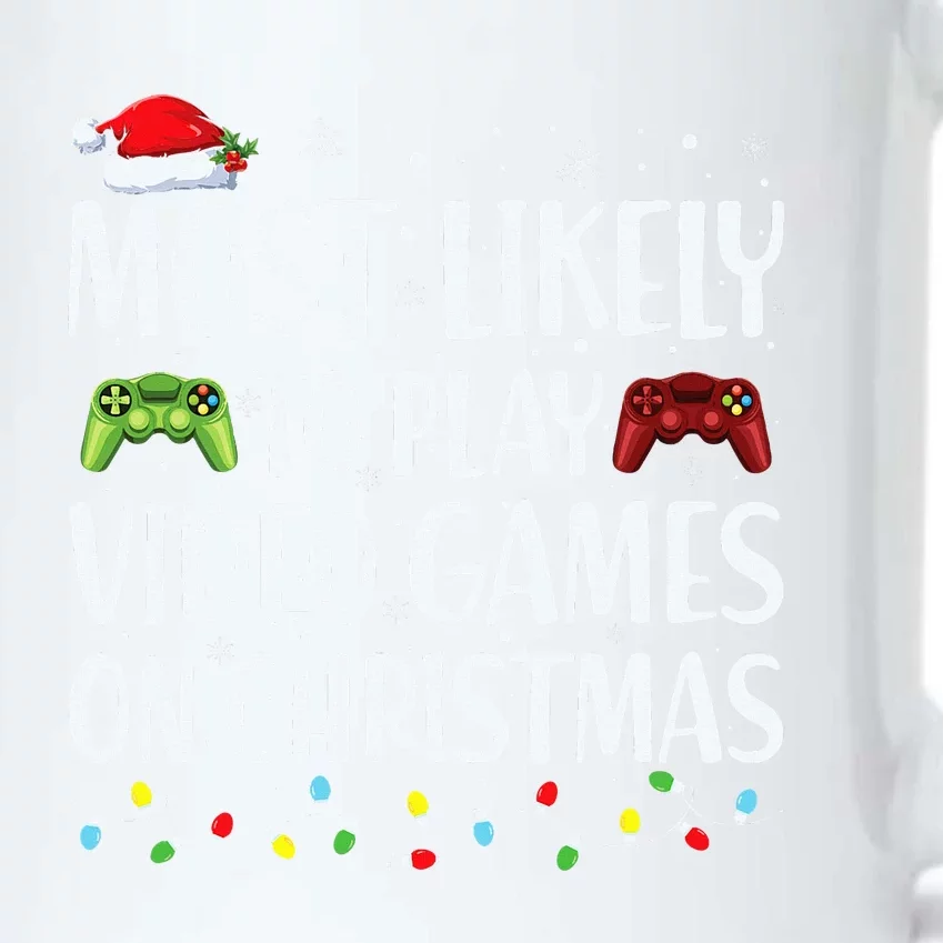 Most Likely To Play Video Game On Xmas Santa Black Color Changing Mug