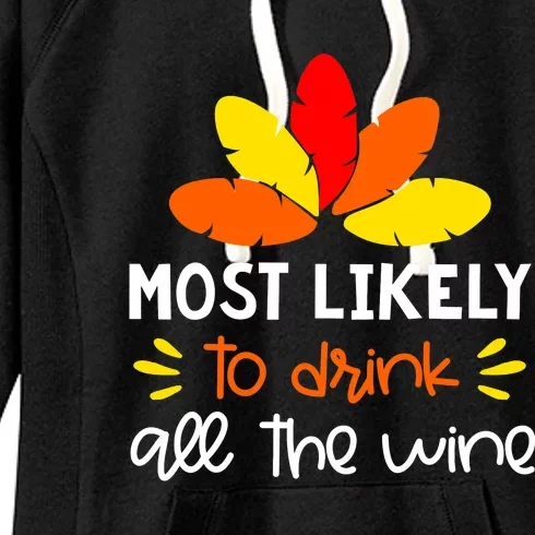 Most Likely To Matching Family Thanksgiving Pajamas Women's Fleece Hoodie