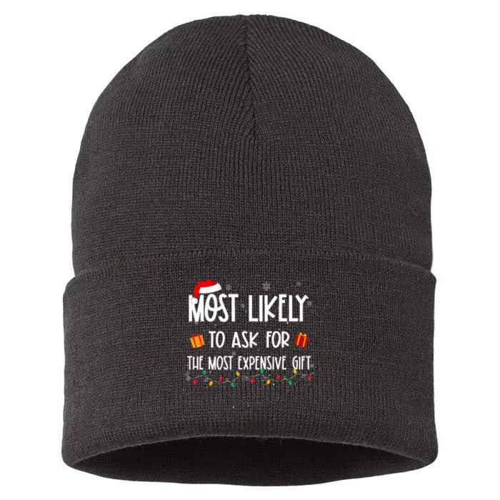 Most Likely To Ask For The Most Expensive Gifts Christmas Sustainable Knit Beanie