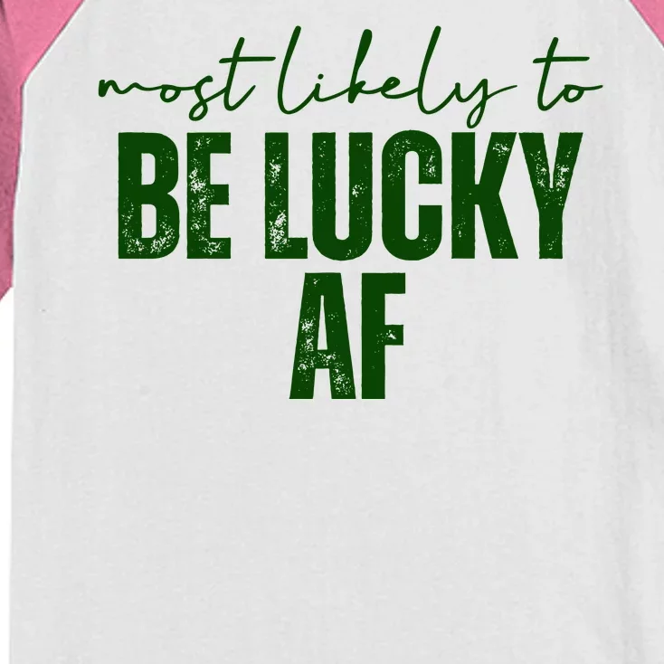 Most Likely To Be Lucky Af St Patricks Day Kids Colorblock Raglan Jersey