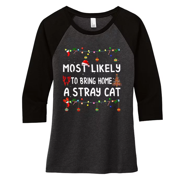 Most Likely To Christmas Funny Matching Family Pajamas Women's Tri-Blend 3/4-Sleeve Raglan Shirt