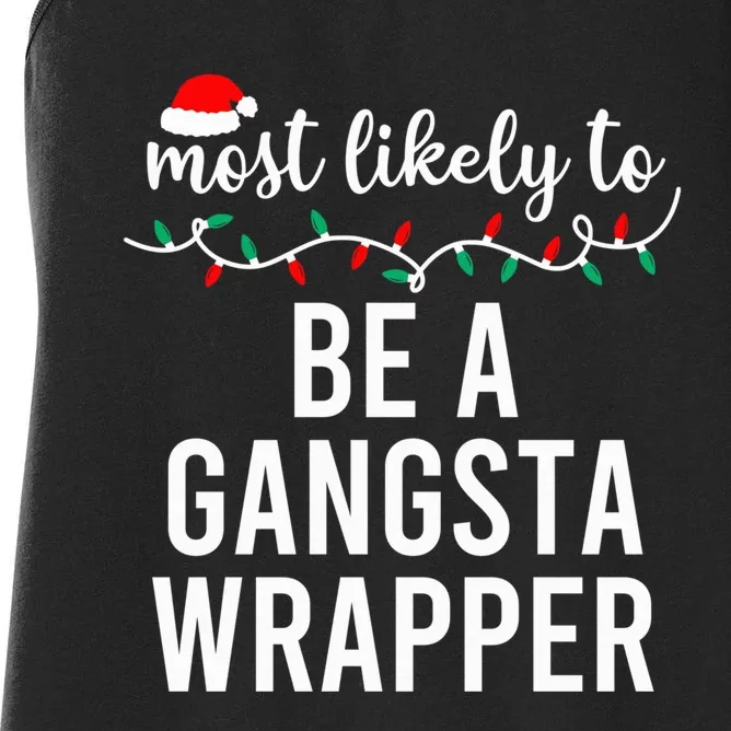 Most Likely To Christmas Shirt Matching Family Pajamas Funny Women's Racerback Tank