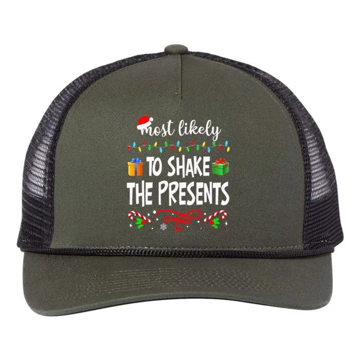 Most Likely To Shake The Presents Family Matching Pjs Xmas Retro Rope Trucker Hat Cap