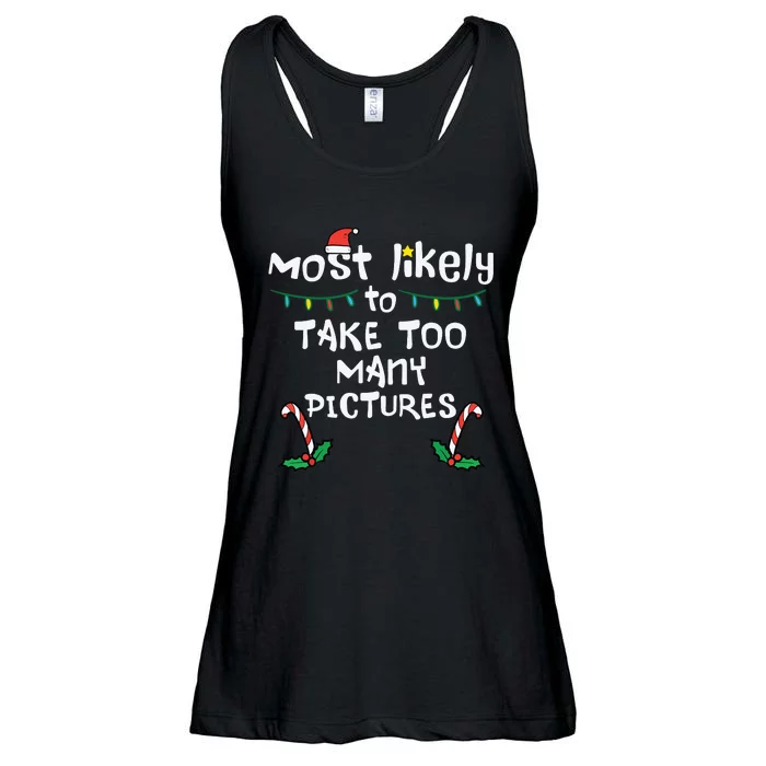 Most Likely Take Pictures Christmas Xmas Family Matching Mom Ladies Essential Flowy Tank