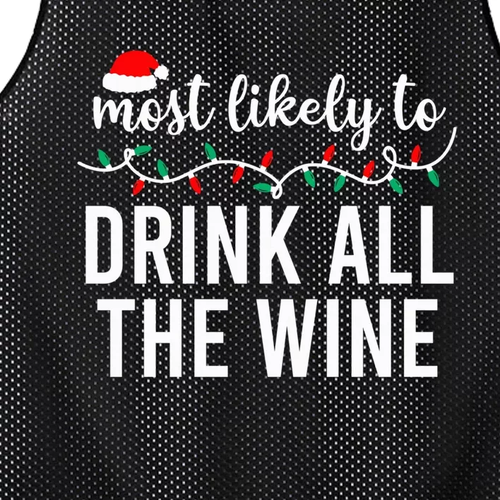 Most Likely To Christmas Shirt Matching Family Pajamas Funny Mesh Reversible Basketball Jersey Tank