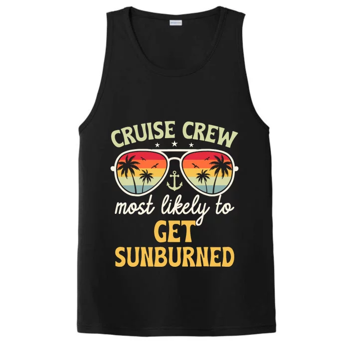 Most Likely To Get Sunburned Matching Family Cruise 2024 Performance Tank