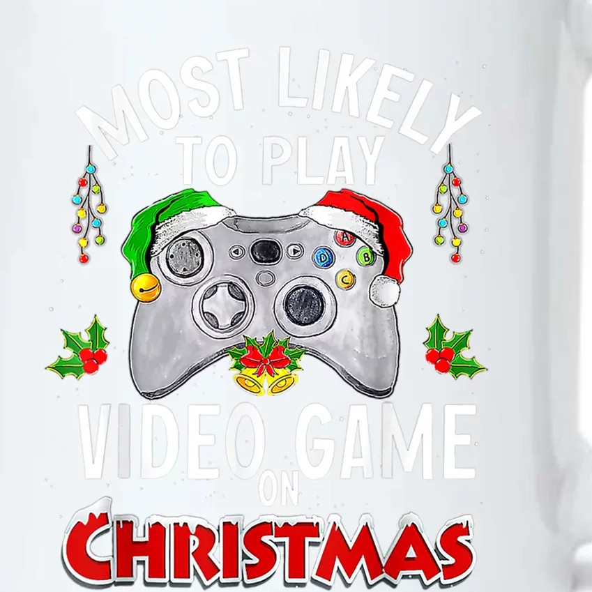 Most Likely To Play Video Games On Christmas Lights Funny Gift Black Color Changing Mug