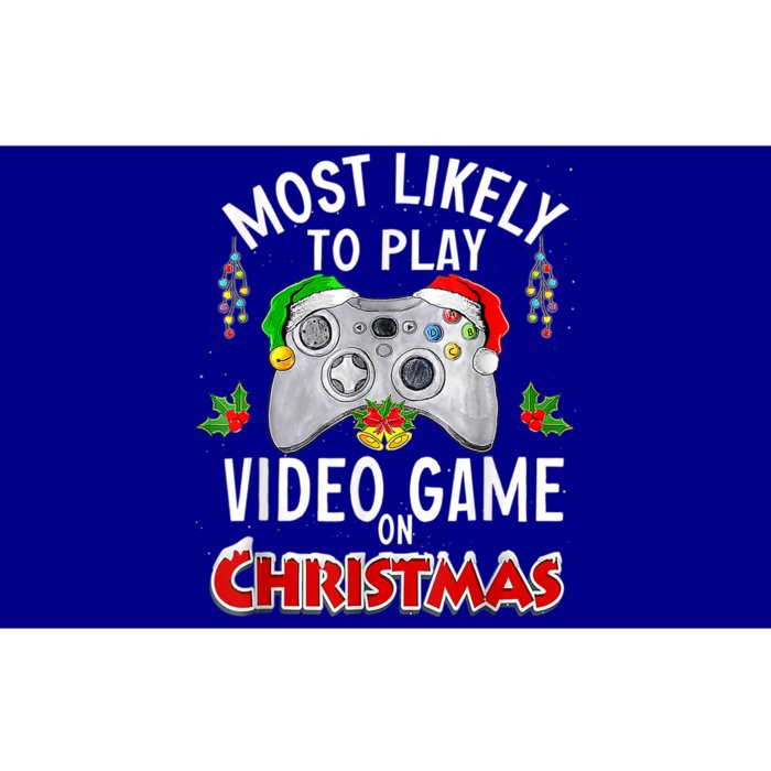 Most Likely To Play Video Games On Christmas Lights Funny Gift Bumper Sticker